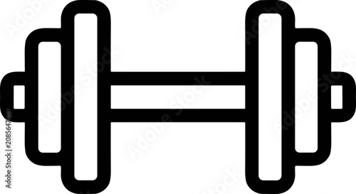 Dumbbell Icon, Simple Fitness Equipment, Strength Training Symbol, Vector Art