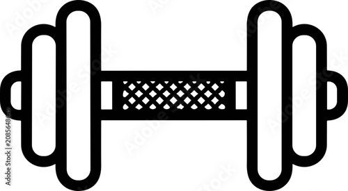 Tableau sur toile Simple dumbbell icon, weightlifting equipment, fitness and exercise symbol