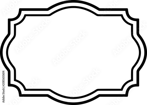 Elegant ornamental frame, decorative border, blank label, vintage design element, graphic resource