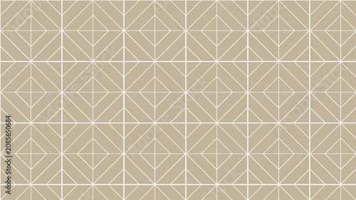 Schilderij op canvas Geometric Diamond Pattern With White Lines On Beige Background