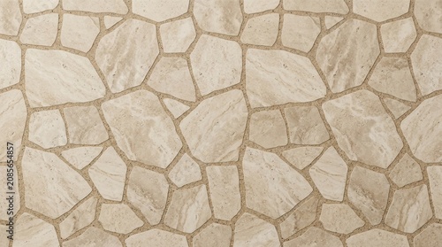Beige flagstone paving texture background, seamless natural stone floor pattern, irregular stone tile pathway surface