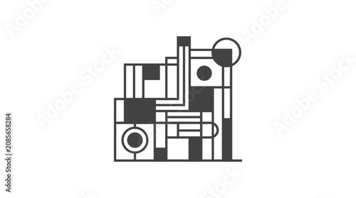 Modernist linear geometric architectural design.