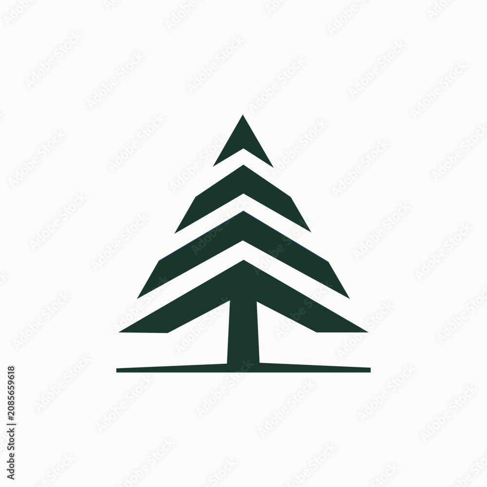 Obraz premium Abstract Spruce Tree Vector Emblem