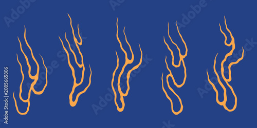 japanese traditional flame tattoo hand drawn illustration