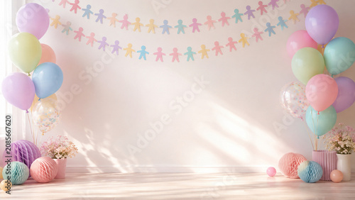Pastel Balloon Celebration Background For Friendship Day