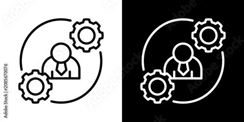 Obraz na płótnie Operation Ongoing Icon Of Line Black And White Style Vector Illustrationn