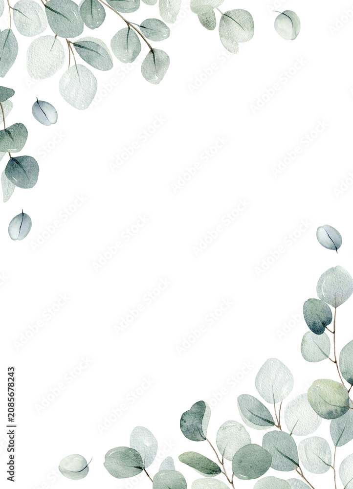 Naklejka premium Frame with leaves