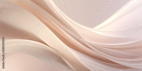Cuadro en lienzo Abstract White Silk Satin Background with Smooth Flowing Waves, Soft Textile Tex