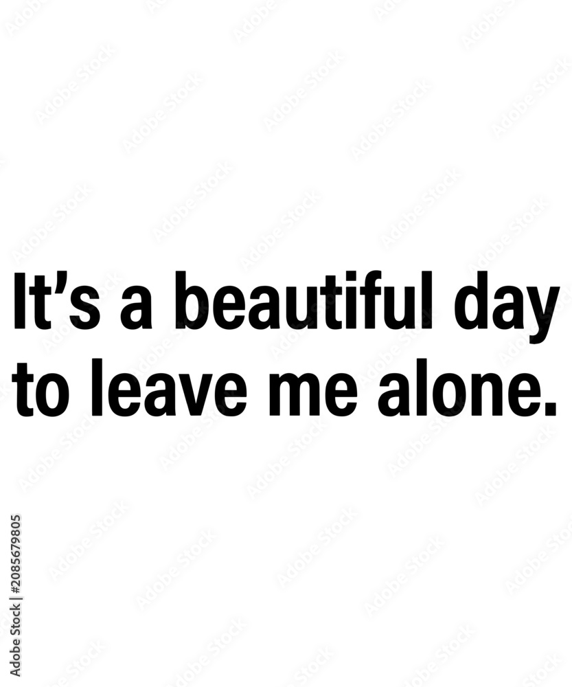 Obraz premium It's A Beautiful Day To Leave Me Alone Introvert Solitude Sarcastic Humor Quote