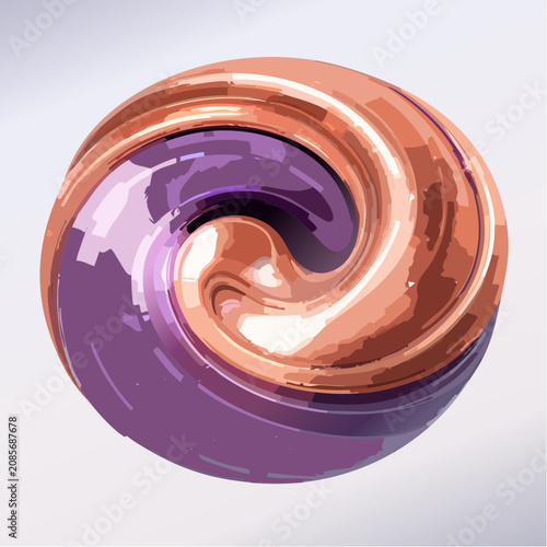 Wirbelndes metallisches Kupfer und violettes Plasma, luxuriöse flüssige Textur, elegante Bewegung, generative KI