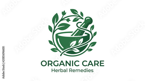 Organic care herbal remedies logo design.
