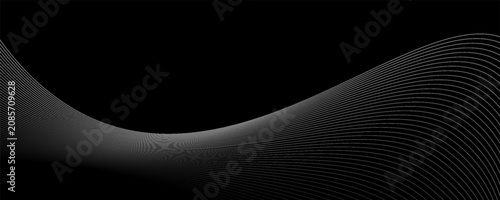 Black oblique curved lines background vector image