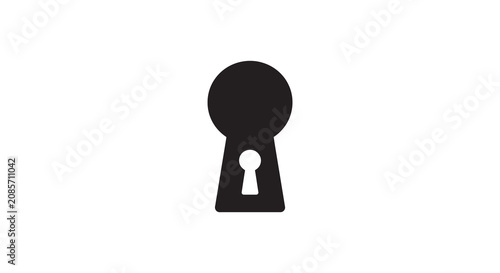 Keyhole Shape In Black Silhouette lock security