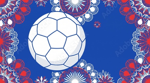 Norway Soccer Crest Vector with Nordic Cross, Minimalist Scandinavian Football Ball Emblem