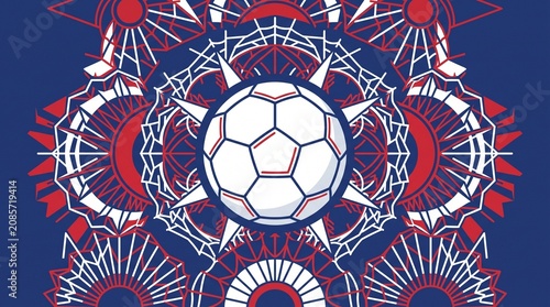 Norway Soccer Crest Vector with Nordic Cross, Minimalist Scandinavian Football Ball Emblem