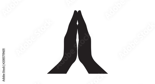 Valokuva Praying hands in black silhouette prayer devotion