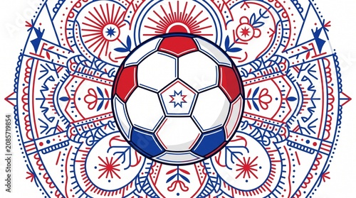 Norway Soccer Crest Vector with Nordic Cross, Minimalist Scandinavian Football Ball Emblem