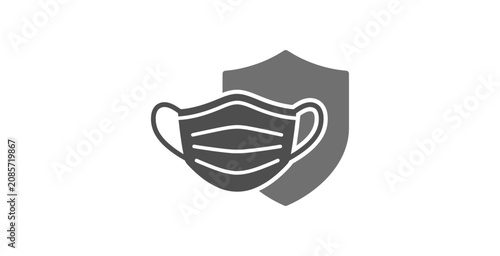 Tableau sur toile Medical Face Mask and Shield Protection Icon