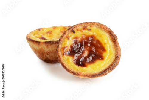 Portuguese Custard Tarts pastis de nata on white