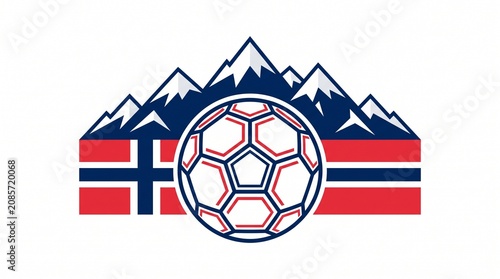 ​La Albirroja Paraguay Football Crest Vector, Paraguayan Soccer Ball Emblem in Red White and Blue Tricolor