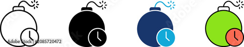 Photos Time bomb icon set showing professional countdown deadline risk danger threat al