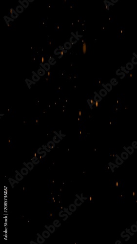 Fire particle overlay loop featuring flying sparks for mobile content.
