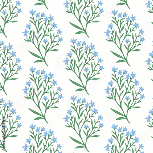 Beautiful pattern with colorful flowers and leaps