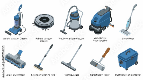 Fotografie Cleaning tools and equipment set.