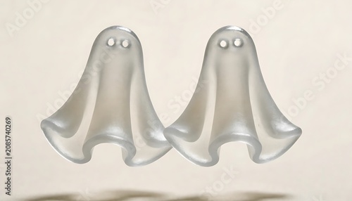 Two cute translucent glass ghost pendants for Halloween jewelry making