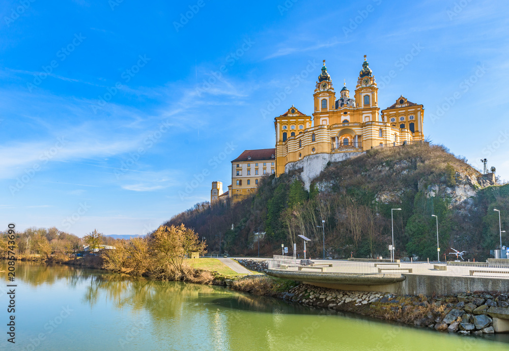Obraz premium Stift Melk (Melk Abbey), Wachau Cultural Landscape, UNESCO World Heritage Site, Austria