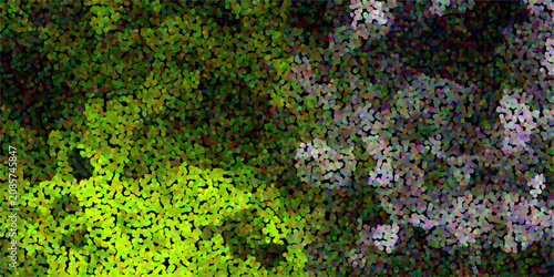 Photography Pointillist Texture with Bright Green and Muted Purple Dots on Dark Background a