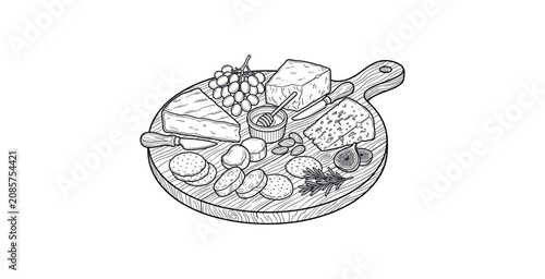 Hand Drawn Charcuterie Board Illustration