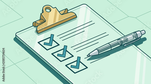 checklist with pen and checkboxes task completed planning and organization