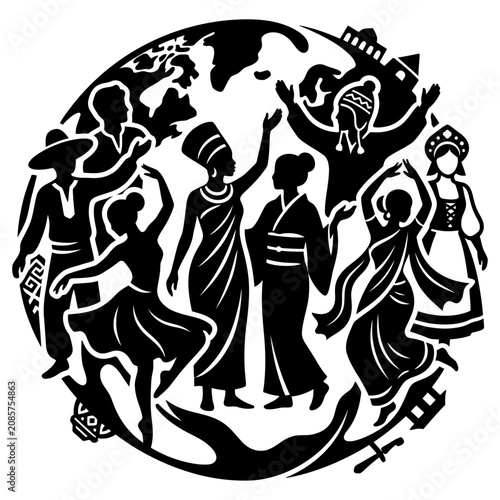 diverse people celebrating global unity and cultural diversity expressing peace and human connection around the world