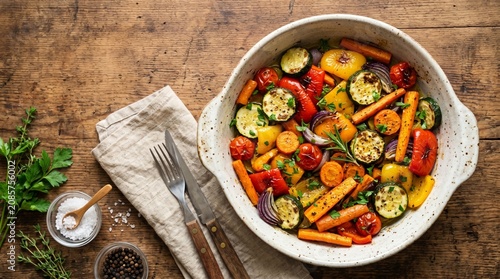 Roasted Vegetable Medley Dish.