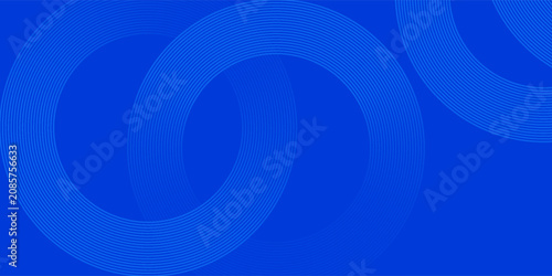 Cuadro en lienzo Abstract blue background with overlapping circular lines