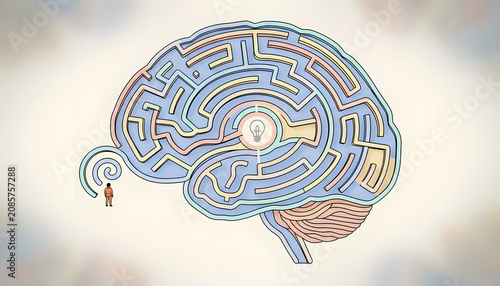 Human Brain Maze Labyrinth Concept Illustration