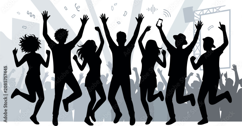 Fototapeta premium dancing people silhouettes