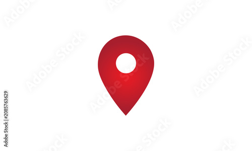 Red gradient location pin icon isolated on a transparent background vector illustration
