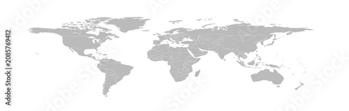 Tableau sur toile world map long grayscale 1 02 illustration image graphic for design projects pre
