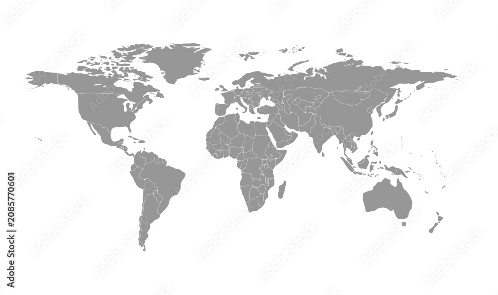 Fototapeta premium world map horizontal grayscale 10 illustration image graphic for design projects presentations digital media marketing visuals professional commercial