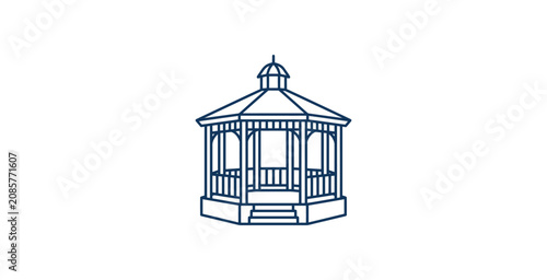 Canvastavla Minimal Gazebo Line Art Vector Icon