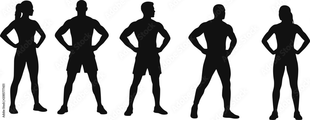 Fototapeta premium Silhouette of Legs in Black and White Minimalist Style