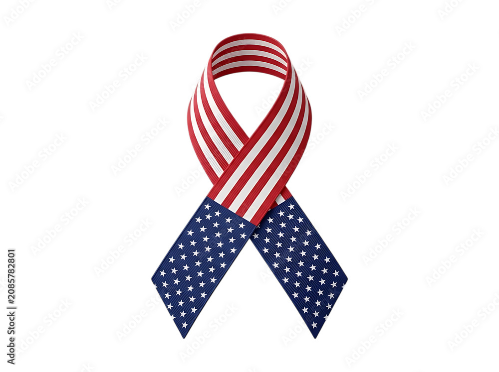 Fototapeta premium American labor day awareness ribbon isolated on transparent background