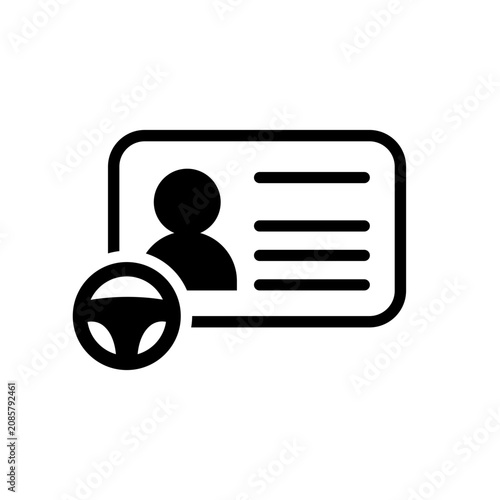 Driver license vector icon. Line ID card silhouette illustration