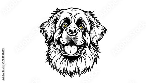Leonberger Dog illustration on white background