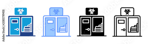 Isolation Room icon set multiple style collection