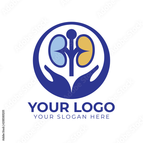 Modern Kidney Care Vector Logo Design For Professional Medical Healthcare Branding Identity