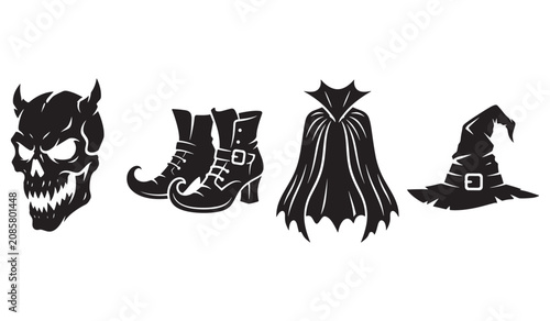Halloween Spooky Costume Accessories Elements Set