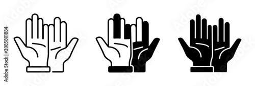 Canvastavla Praying Hands Icons, Open Palms Vector Set, Religious Symbols, Hope and Faith Gr